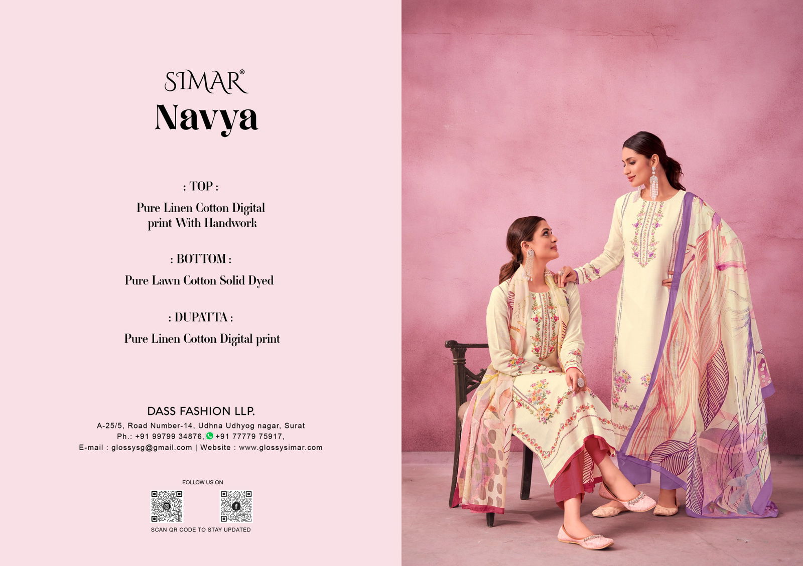 Navya By Glossy Linen Cotton Printed Dress Material Orders In India